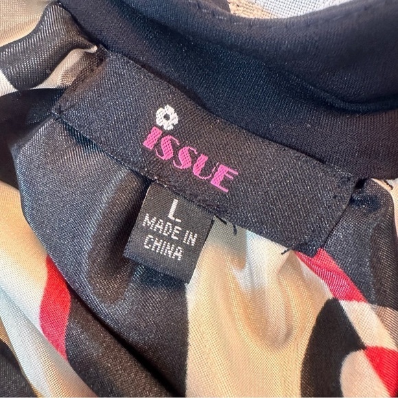 Issue Women’s sleeveless resort dress Vacation resort black white red silky - Picture 3 of 8